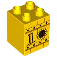 LEGO® DUPLO® KOSTKA 2X2 VYSOKÁ S POTISKEM SLUNEČNICE OLEJ