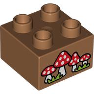 LEGO® DUPLO® KOSTKA 2x2 S POTISKEM MUCHOMŮRKY