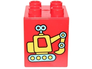 LEGO® DUPLO® KOSTKA 2X2 S POTISK BAGR