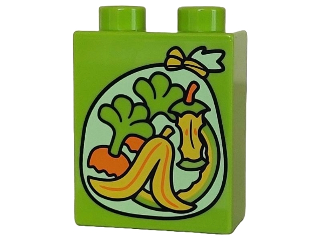LEGO@ DUPLO@ KOSTKA POTISK RECYKLACE ODPADKY
