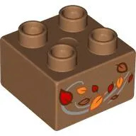 LEGO® DUPLO® KOSTKA 2X2 S POTISKEM LIST LISTÍ
