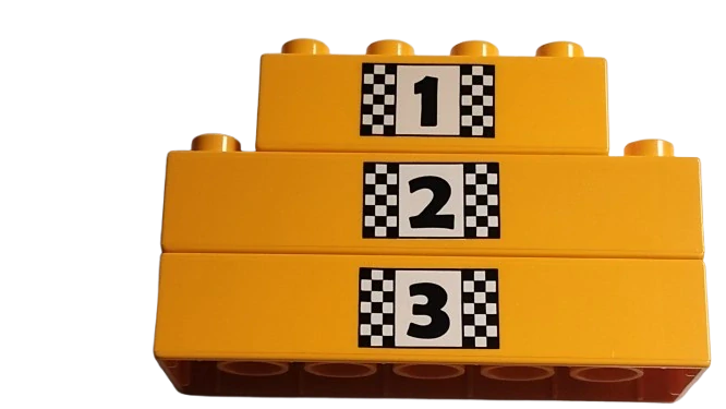 LEGO® DUPLO® KOSTKA 2X4 TRAVERZA 2X6 S POTISKEM STUPNĚ VÍTĚZŮ