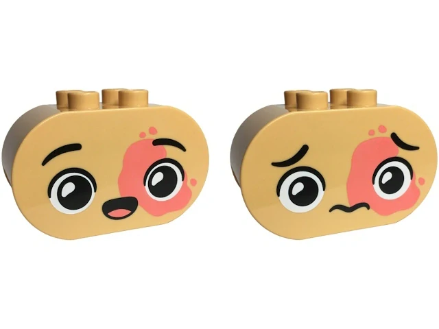LEGO® DUPLO® KOSTKA POTISK OBLIČEJ - 1 KUS!!!!
