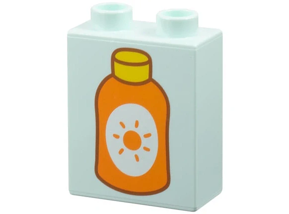 LEGO® DUPLO® KOSTKA 2X2 POTISK OPALOVACÍ MLÉKO KRÉM