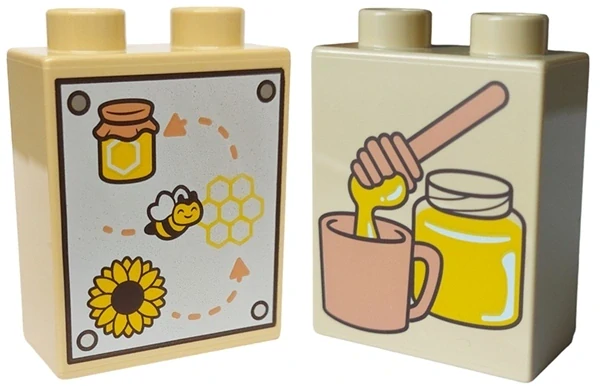 LEGO® DUPLO® KOSTKA 2X1 S POTISKEM MED