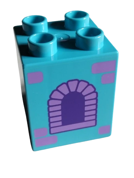 LEGO® DUPLO® KOSTKA 2X2 VYSOKÁ POTISK OKNO