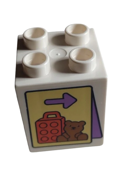LEGO® DUPLO® KOSTKA 2X2 S POTISKEM KUFR MEDVÍDEK ZAVAZADLO