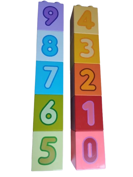 LEGO® DUPLO® KOSTKA 2X2 VYSOKÁ S POTISKEM ČÍSLA ČÍSLO - SADA