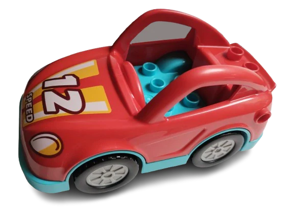 LEGO® DUPLO® ČERVENÉ ZÁVODNÍ SPORTOVNÍ AUTO NA SETRVAČNÍK - PUSH&GO