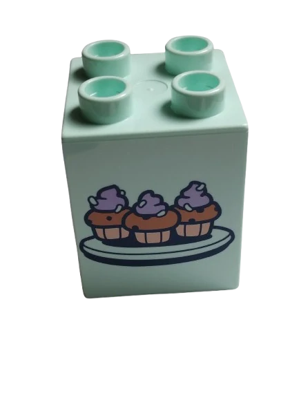 LEGO® DUPLO® KOSTKA 2X2 VYSOKÁ POTISK DORTÍKY MUFFIN