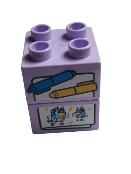 LEGO® DUPLO® KOSTKA 2X2 POTISK NOTES - SLOŽENO ZE 2 KOSTEK
