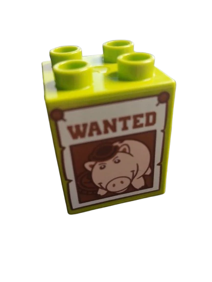 LEGO® DUPLO® KOSTKA 2X2 POTISK WANTED