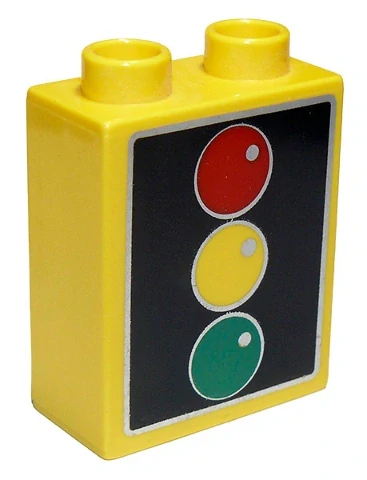 LEGO® DUPLO® KOSTKA 2X1 NOP POTISK DOPRAVNÍ ZNAČKA SEMAFOR