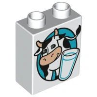 LEGO® DUPLO® KOSTKA 2X1 S POTISKEM MLÉKO KRAVIČKA