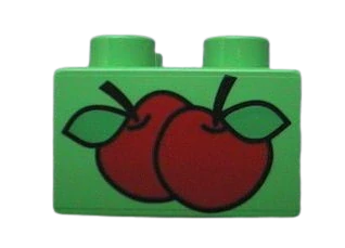 LEGO® DUPLO® KOSTKA 2X2 S POTISKEM JABLKA JABLÍČKA