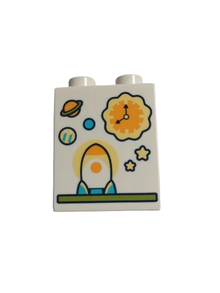 LEGO® DUPLO® KOSTKA 2X1 POTISK HODINY LAMPIČKA