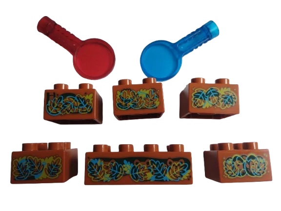 LEGO® DUPLO® KOSTKA 2X2 A 2X4 SPECIÁLNÍ POTISK + 2 ČOČKY - SADA