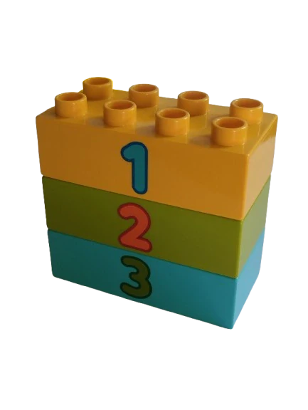 LEGO® DUPLO® KOSTKA 2X4 S POTISKEM ČÍSLA ČÍSLO 123 - SADA