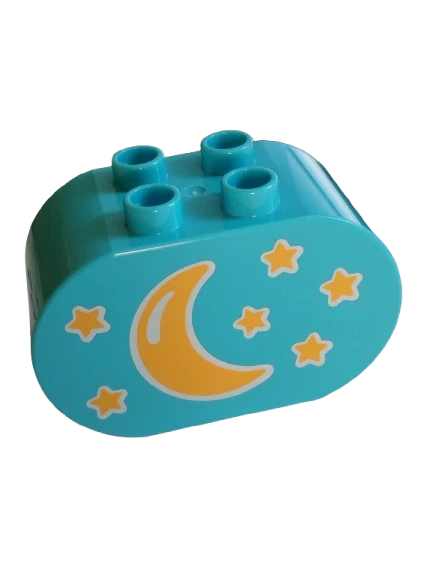 LEGO® DUPLO® KOSTKA 2X4 S POTISKEM SLUNÍČKO MĚSÍC HVĚZDY