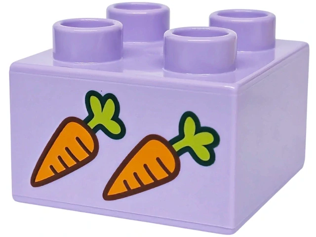 LEGO® DUPLO® KOSTKA 2X2 S POTISKEM MRKEV