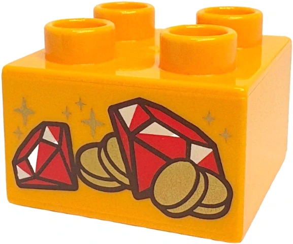 LEGO® DUPLO® KOSTKA 2X2 S POTISKEM DIAMANTY POKLAD MINCE