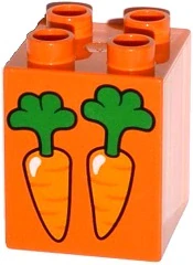 LEGO® DUPLO® KOSTKA 2X2 VYSOKÁ POTISK MRKEV
