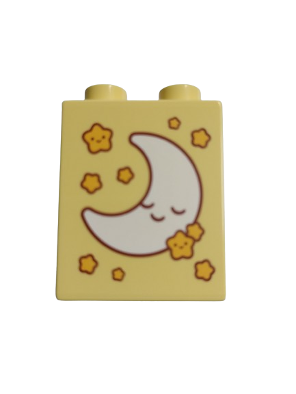 LEGO® DUPLO® KOSTKA 2X2 POTISK DEN A NOC MĚSÍC A SLUNÍČKO