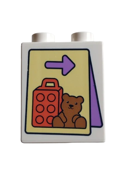 LEGO® DUPLO® KOSTKA 2X2 S POTISKEM KUFR MEDVÍDEK ZAVAZADLO