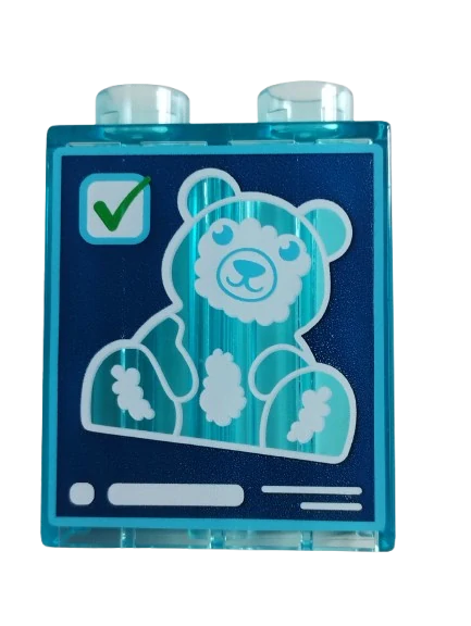 LEGO® DUPLO® PRŮHLEDNÁ KOSTKA 2X1 S POTISKEM SKENOVÁNÍ MEDVÍDEK RENTGEN