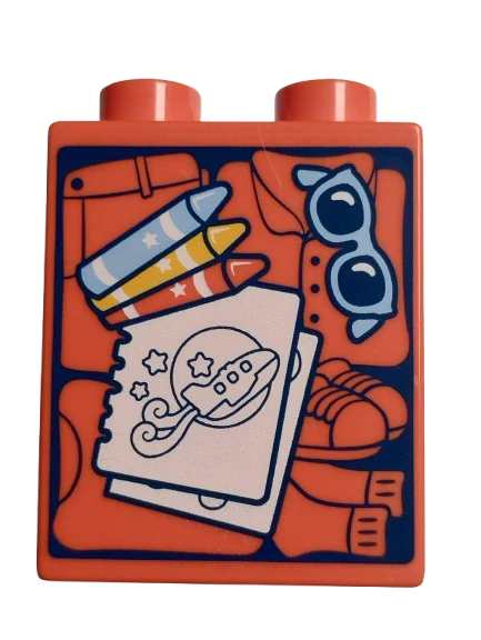 LEGO® DUPLO® KOSTKA 2X2 VYSOKÁ POTISK CENÍK ZAVAZADLO KUFR