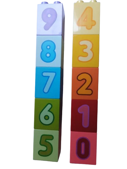 LEGO® DUPLO® KOSTKA 2X2 VYSOKÁ S POTISKEM ČÍSLA ČÍSLO - SADA