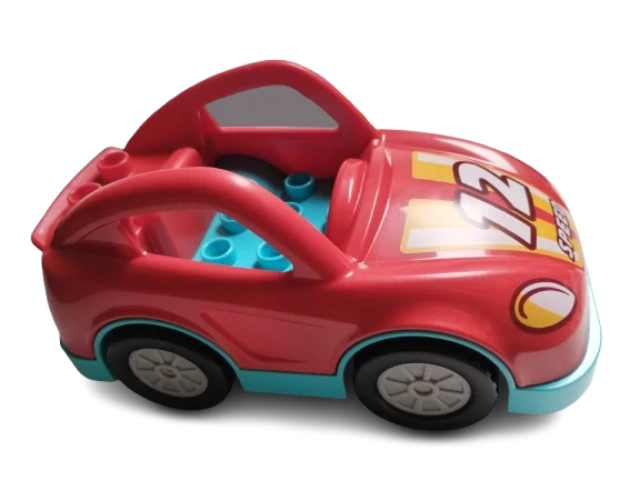 LEGO® DUPLO® ČERVENÉ ZÁVODNÍ SPORTOVNÍ AUTO NA SETRVAČNÍK - PUSH&GO