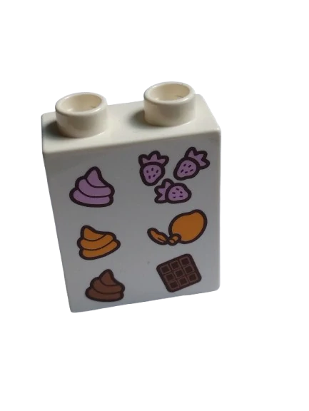 LEGO® DUPLO® KOSTKA 2X1 VYSOKÁ POTISK CENÍK ZMRZLINA