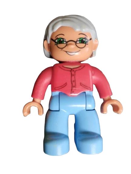 LEGO® DUPLO® FIGURKA ŽENA BABIČKA - VLASY VIZ POPIS