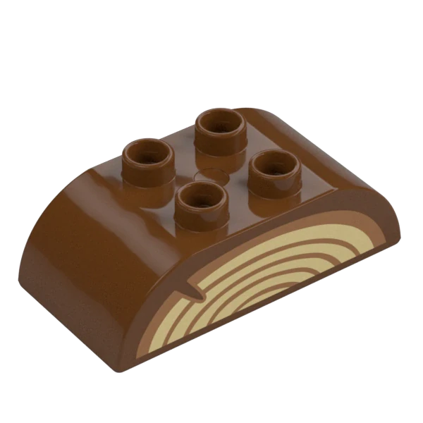 LEGO® DUPLO® KOSTKA 2X4 OBLÁ POTISK DŘEVO KMEN POLENO