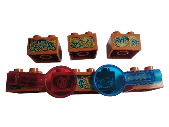 LEGO® DUPLO® KOSTKA 2X2 A 2X4 SPECIÁLNÍ POTISK + 2 ČOČKY - SADA