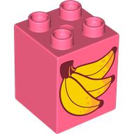 LEGO® DUPLO® KOSTKA 2X2 POTISK MISKA + BANÁNY
