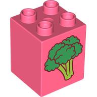 LEGO® DUPLO® KOSTKA 2X2 POTISK HRUŠKA + BROKOLICE