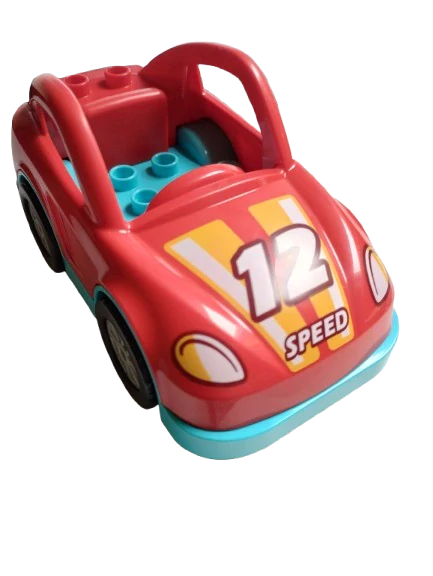 LEGO® DUPLO® ČERVENÉ ZÁVODNÍ SPORTOVNÍ AUTO NA SETRVAČNÍK - PUSH&GO