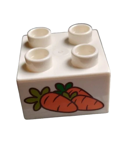 LEGO® DUPLO® KOSTKA 2X2 POTISK MRKEV
