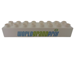 LEGO® DUPLO® KOSTKA TRAVERZA 2X8 S POTISKEM WORLD GRAND PRIX