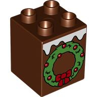 LEGO® DUPLO® KOSTKA 2X2 POTISK ADVENTNÍ VĚNEC