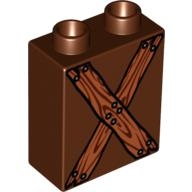 LEGO® DUPLO® KOSTKA 2X1 POTISK DŘEVO HRAD