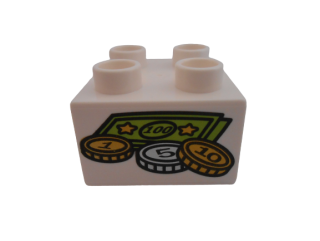 LEGO® DUPLO® KOSTKA 2X2 S POTISKEM PENÍZE