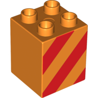 LEGO® DUPLO® KOSTKA 2x2 VYSOKÁ S POTISKEM PRUHY