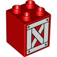 LEGO® DUPLO® KOSTKA 2x2 VYSOKÁ S POTISKEM VRÁTKA