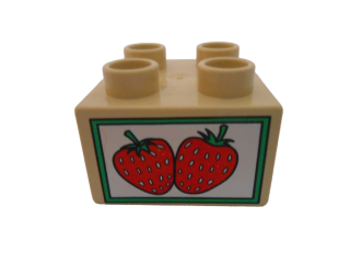 LEGO® DUPLO® KOSTKA 2X2 S POTISKEM JAHŮDKY JAHODY