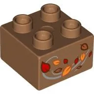 LEGO® DUPLO® KOSTKA 2X2 S POTISKEM LIST LISTÍ