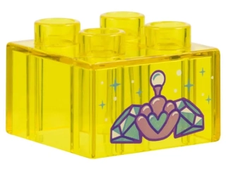 LEGO® DUPLO® KOSTKA 2X2 PRŮHLEDNÁ S POTISKEM DIAMANTY