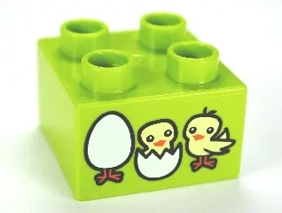LEGO® DUPLO® KOSTKA 2X2 POTISK VAJÍČKO KUŘÁTKO
